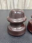 Lot Of 2 Vintage Brown Porcelain Telegraph Telephone Powerline Insulators