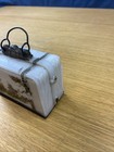 Antique Suitcase Figural Milk Glass Candy Container