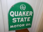 Vintage 1977 Quaker State Motor Oil Double Sided Tombstone Sign