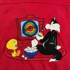 Vintage 90 s Acme Kids Looney Tunes Red Denim Embroidered Jacket Size Large