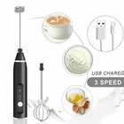 Usb Rechargeable Handheld Electric Coffee Milk Frother Whisk Mixer Egg Beater 