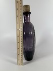Vintage Purple Glass Flask Bottle W  Cork     Lady Liberty   Eagle Motif 9   