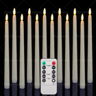 12pcs  Flameless Led Taper Candles Light Flickering Remote Control Timer Dimmer