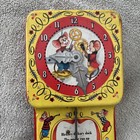 Vintage Mattel Tin Litho Wind-up Toy  hickory Dickory Dock  Not Working 