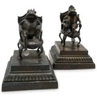 Elegant Pair Of Maitland Smith Frog Bookends     Unique Decorative Accents Library