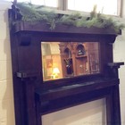 Antique Oak Fireplace Mantel Surround W Mirror Early 1900s Mission Craftsman 
