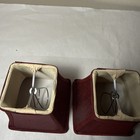  2  Square Bell 4 x4 x4  Clip-on Mini Lamp Shades Burgundy - 9 Pair Available