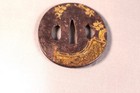 Japanese Tsuba Hanami Scene Iron Sword Guard Cherry Blossom Samurai Fitting