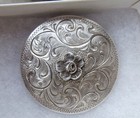 Engraved Silver Flower Scarf Slide By Kiyo Taylor Horse Camp Design Sonoita Az 