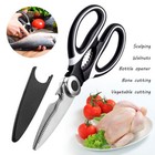2 Stainless Steel Kitchen Shears Heavy Duty Scissors For Meat Fish Chicken Bones