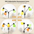  3-light Floor Lamp  Led Medusa Muiti-head Adjustable Arc Green yellow orange
