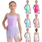 Kids Girls Camisole Ballet Dance Dress Tutu Skirted Leotard Ballerina Dancewear