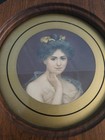 Vtg Flue Cover Victorian Style Beautiful Lady Wooden Frame 9 1 2   