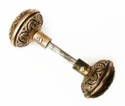 Pair Of Antique Vintage Eastlake Victorian Ornate Door Knobs W  Spindle Salvage