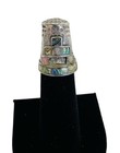 Collectible Thimble Taxco 925 Mexico Jma Silver With Abalone  Vintage Sterling