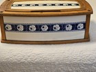 Antq   Porcellain Wood Framed German Bread Box C 1870 -rare Find -beeive Mark-
