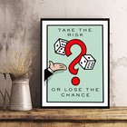 Take The Risk Quote Success Mindset Monopoly Game Motivation Poster canvas Ed2