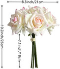 6 Pcs Artificial Rose Flowers Real Touch Silk Rose 10 2 In Single Stem Roses F