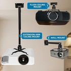 Universal Extendable Tilt Dlp Lcd Ceiling Projector Mount Bracket 44 Lbs - Black