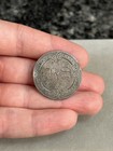 1853 Seated Liberty Silver 50c Half Dollar Engraved Love Token Brooch Pin