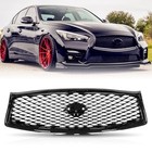 Front Bumper Upper Grill Gloss Black Mesh Grille 2014-2017 W  Camera Hole