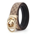 Luxury Leather Belt Men Women Automatic Buckle Waist Belt For Jeans Waistband