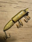Vintage Heddon Jointed Vamp 5    Wood Fishing Lure W    Glass Eyes
