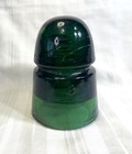 Vintage  Dark Green Glass Insulator   b  Brookfield Beehive  4 1 4   Very Nice 