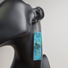 Jameson Pete Navajo Turquoise Slab Earrings Sterling Silver French Wires  2 