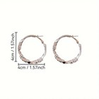 Fashion Women Large Rhinestone Hoop Earrings Silver Gold Sparkling Jewelry Gift 
