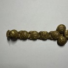 Antique Lot  24  Metal Military Musician Buttons And Navy On Belt