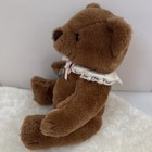 Dakin Teddy Bear Vintage 1985 Jointed Plush Stuffed Animal Paws With Bib Collar
