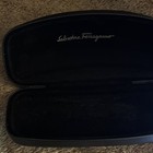Salvatore Ferragamo Black Leather Clamshell Hard Case For Glasses sunglasses