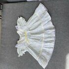 Vintage Toddler Girls Dress Floral Lace Ruffle Trim