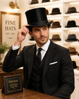 Silk Black Top Hat     Classic Vintage Formal  Steampunk  Wedding Accessory
