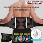 Copper Lumbar Support Brace Belt Lower Back Pain Relief Waist Wrap For Men Women