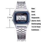 Water Proof Vintage Retro Digital Watch Gold For Men   Women W  Alarm Stop Watch