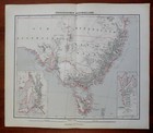 New South Wales Victoria Tasmania Sydney Australia 1885 Flemming Detailed Map
