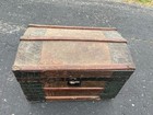 Antique Victorian 1800 s Steamer Trunk Dome Top Wood Chest Humpback Child s Size