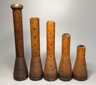 Wooden Textile Mill Bobbins Spools Quills Antique Primitive Collection Lot Of 13