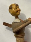Vintage Anri  Mechanical Hand Carved Wooden Wine Cork Bottle Stopper