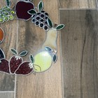 Vtg Stain Glass Fruit Wreath  Sun Catcher