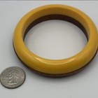 Vintage Butterscotch Bakelite Wood Bracelet 7  Earrings Set