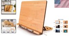 Adjustable Bamboo Book Holder  Xl 15 4  X 11  For Cookbooks  Textbooks  Tablets