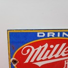 Vintage Miller High Life Porcelain Enamel Beer Sign 6  X 4  Inches