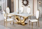 Brand New Kini 6 Piece Modern Dining Table Luxury Dining Room Table Decor Gold