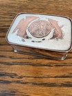 Antique Silver Plate Coin Top Snuff Box Tobacco Tin