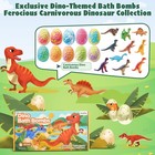Dinosaur Bath Bombs For Kids - 10 Pack Natural Dino Eggs With Toys