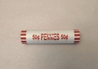 Unsearched Bank Wrapped Roll Of 50 Pennies New And Sealed