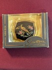 Vintage Stratton Of London Black Enamel Bird   Flowers Pill Box Nib
